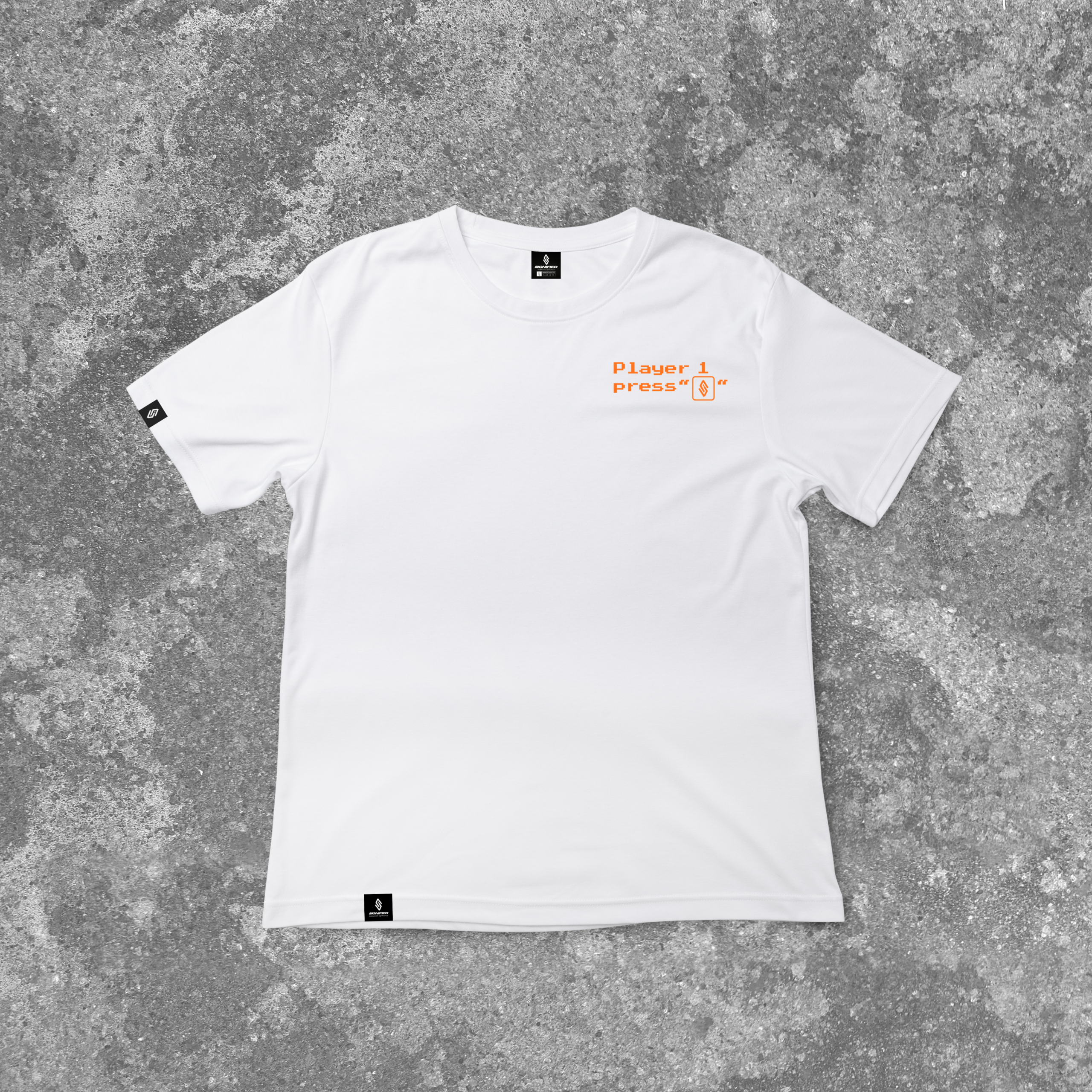 Player 1 — White Orange Print